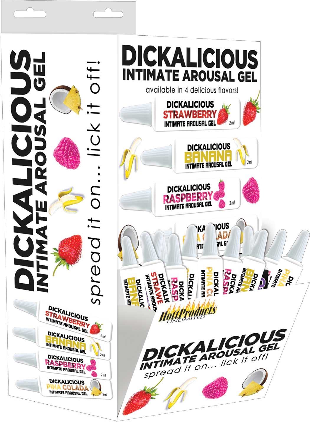 Dickalicious - 2ml Tubes Wall Mount - 144 Pc Display HTP2673D