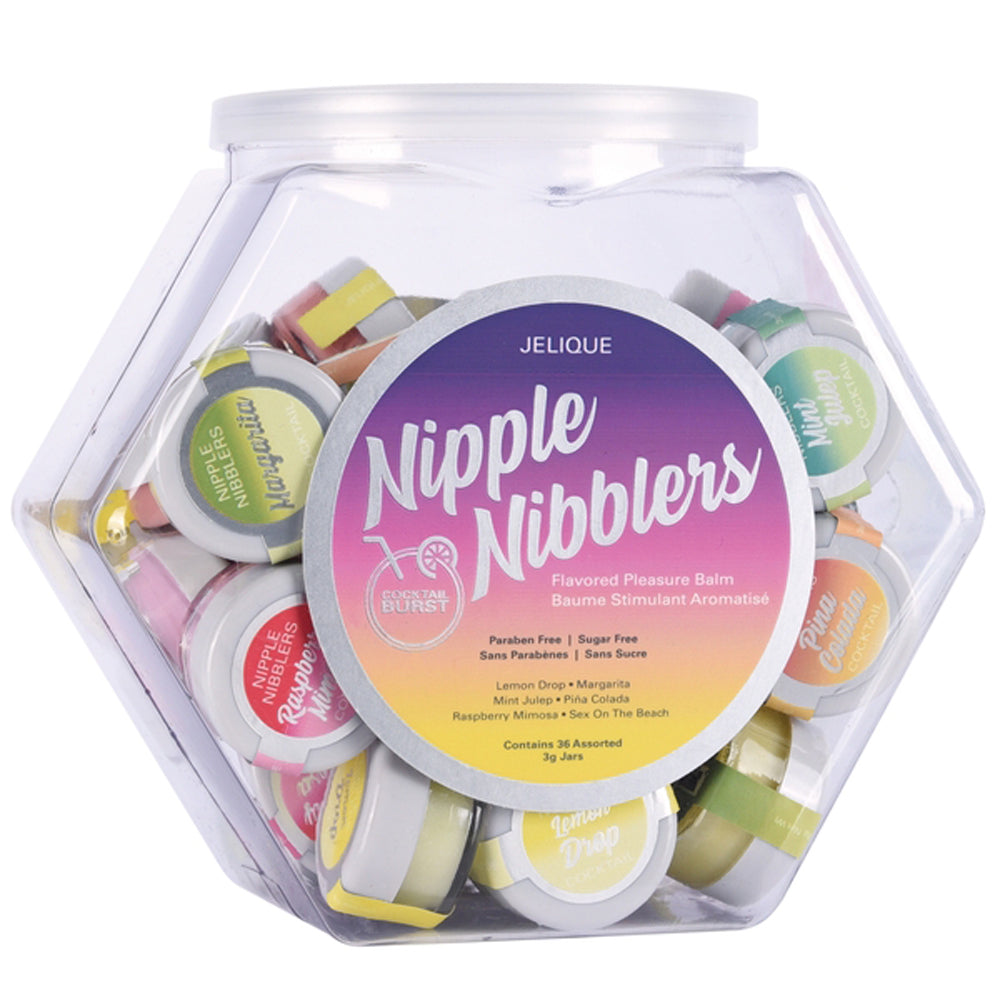 Nipple Nibblers Cocktail Pleasure Balm Assorted - 36 Pc Bowl - 3g Jar JEL2700-99