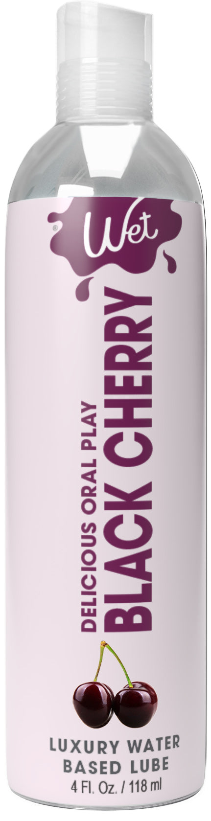 Wet Delicious Oral Play - Black Cherry - Waterbase Flavored Lubricant 4 Oz WT21528