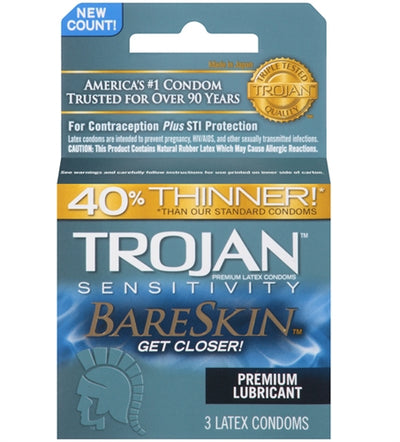 Trojan Sensitivity Bareskin Lubricated  Condoms - 3 Pack TJ95705