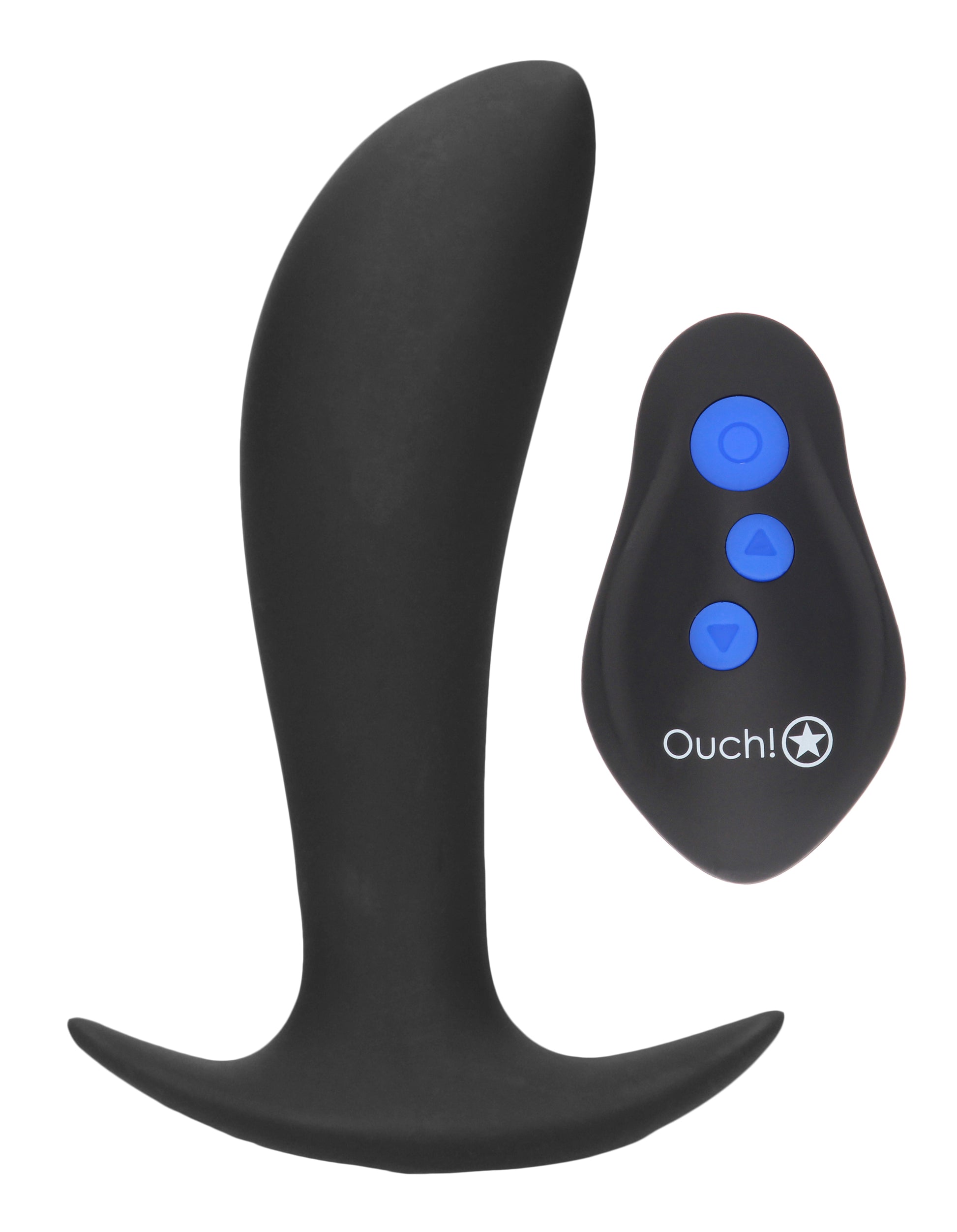 E-Stimulation and Vibration Butt Plug With Wireless Remote Control - Black OU-OU579BLK