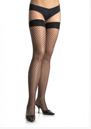 Spandex Industrial Net Thigh Highs - Black LA-9036BLK