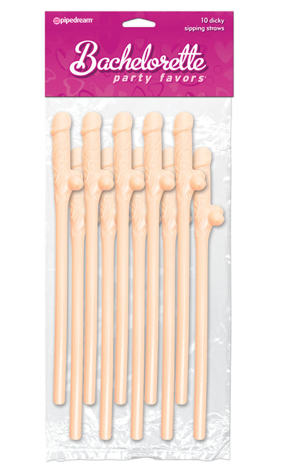 Bachelorette Party Favors - Dicky Sipping Straws - Light - 10 Piece PD6203-01